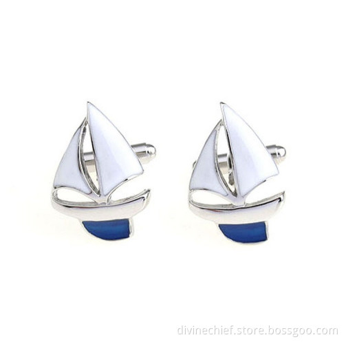 Profession Cufflinks Manufacturer Make Custom Sailing Boat Brass Cufflinks